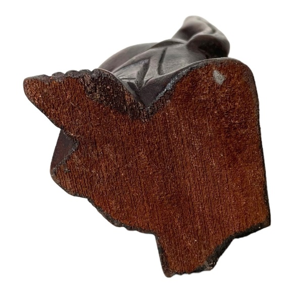 Vintage Wood Hand Carved Happy Laughing Buddha with Arms Raised - Picture 5 of 5